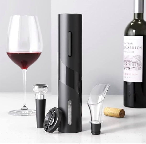 Electric Wine Opener Kit with Accessories – Automatic Corkscrew, Aerator & Vacuum Stopper