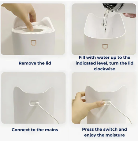 Aquabreeze Residential Humidifier - 3000ml | Mist Technology for Respiratory Relief and Comfortable Living.