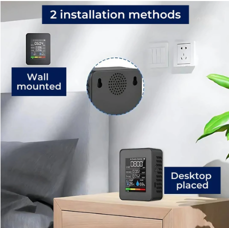 Airsense Pro CO2 Carbon Dioxide Monitor Air Quality Detector | Real-Time Alerts - Air Quality Monitor - For Clean Air