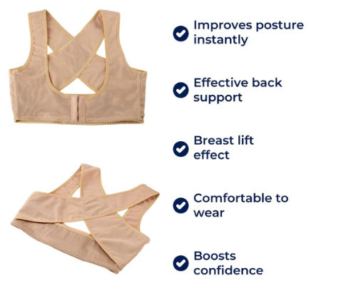 AlignWear | Posture Corrector for Women – Adjustable Support – Back Pain Relief – Confidence Booster