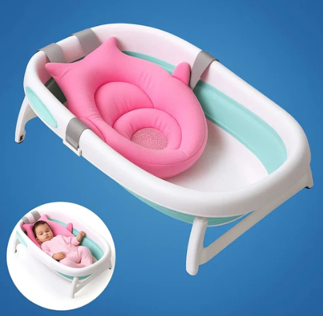 AquaNest | Baby Bath Support – Non-Slip Pad – Quick-Dry Fabric – Newborn Safety