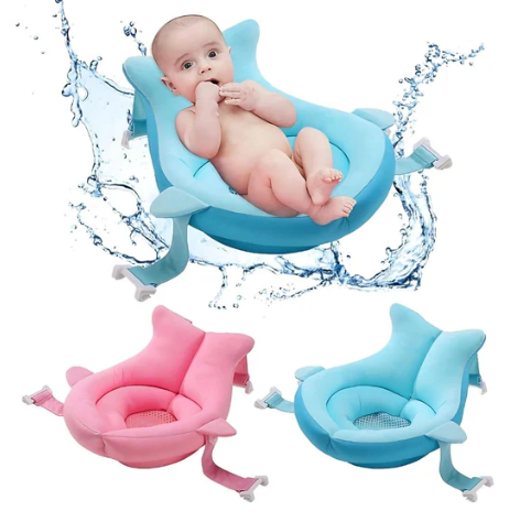AquaNest | Baby Bath Support – Non-Slip Pad – Quick-Dry Fabric – Newborn Safety