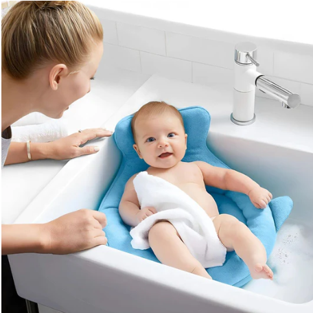 AquaNest | Baby Bath Support – Non-Slip Pad – Quick-Dry Fabric – Newborn Safety
