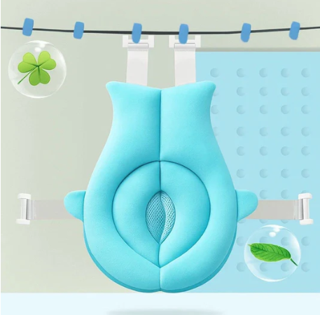 AquaNest | Baby Bath Support – Non-Slip Pad – Quick-Dry Fabric – Newborn Safety