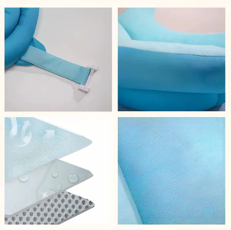 AquaNest | Baby Bath Support – Non-Slip Pad – Quick-Dry Fabric – Newborn Safety
