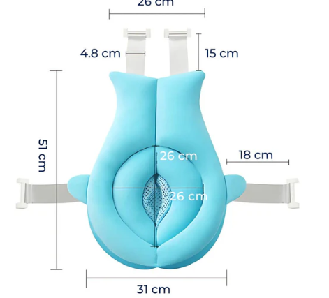 AquaNest | Baby Bath Support – Non-Slip Pad – Quick-Dry Fabric – Newborn Safety