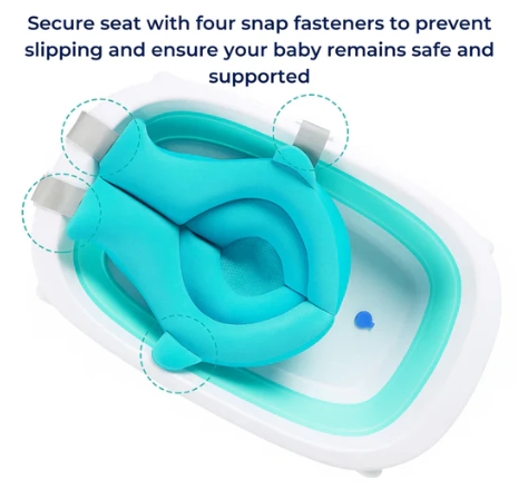 AquaNest | Baby Bath Support – Non-Slip Pad – Quick-Dry Fabric – Newborn Safety